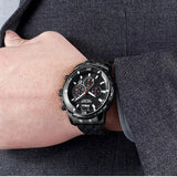 MEGIR MG2068 Black dial Black chain Chronograph