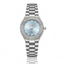 Bonaier Diamond Watch for Women – Sky-Blue Dial-Silver Chain