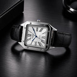 Emerald Santos ES-2029 White dial Black Leather Men's watch