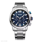 MEGIR MS2156G Blue dial Silver Chain chronograph watch