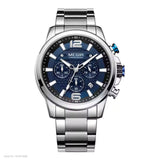 MEGIR MS2156G Blue dial Silver Chain chronograph watch