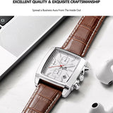 MEGIR 2028W black dial Brown leather chronograph watch (Copy)