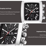 MEGIR 2028B black dial Brown leather chronograph watch