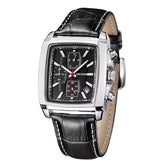 MEGIR 2028B black dial Brown leather chronograph watch