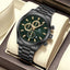 Time Craft TC-1613BG Chronograph green Dial Black Chain Watch