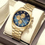 Time Craft TC-1613GBB Chronograph Blue Dial Gold Chain Watch