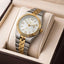 Emerald Land-Dweller ES-4099 White Dial Two tone Bracelet Men's Watch