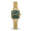 Sunlifex Women's Vintage Square Watch – Green dial Gold Mesh Strap