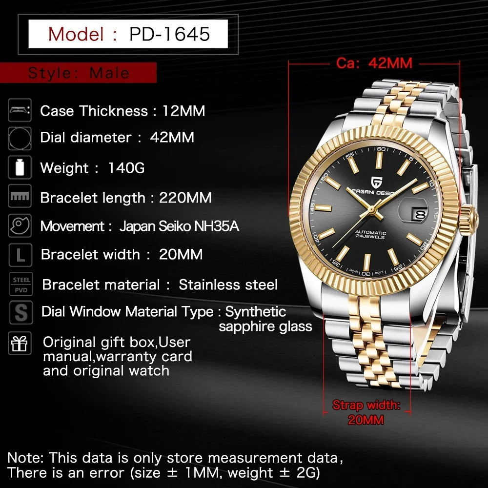 Pagani Design Datejust Automatic Men's Watch