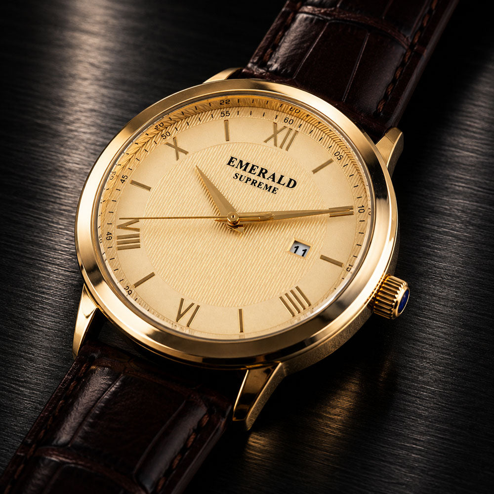 Emerald Classic Nectar-ES-9003 Gold Dial Gold-Tone Men's Watch
