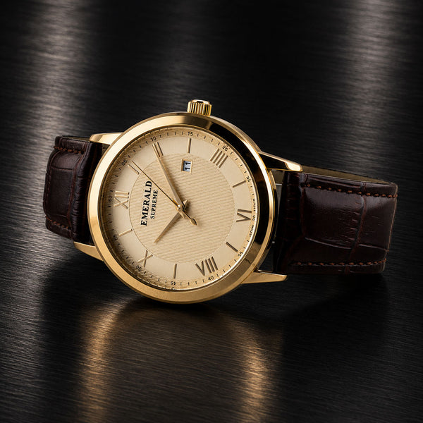 Emerald Classic Nectar-ES-9003 Gold Dial Gold-Tone Men's Watch