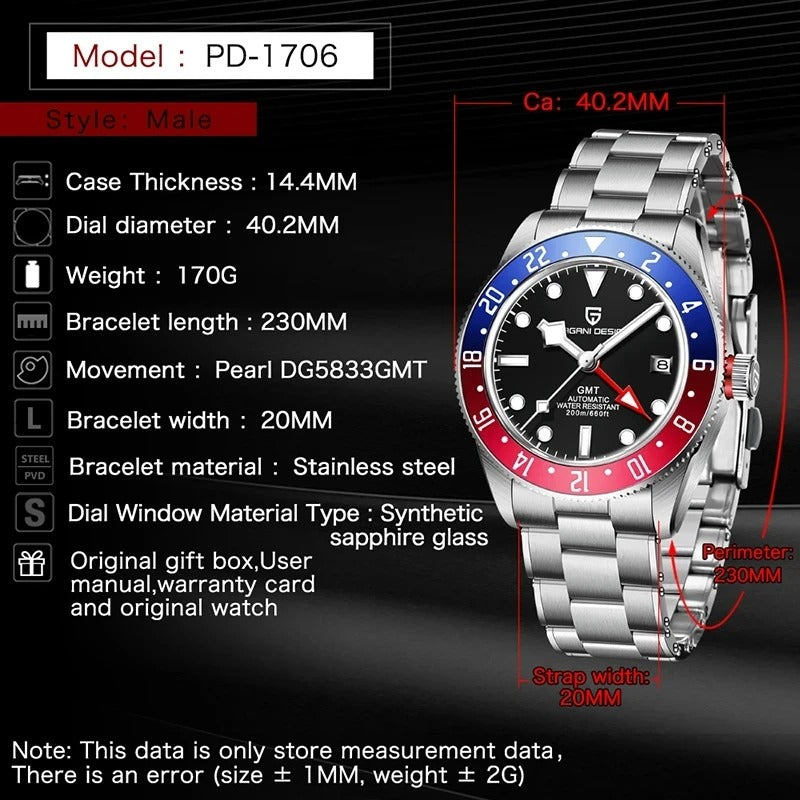 Pagani Design GMT Master ii Men's watch