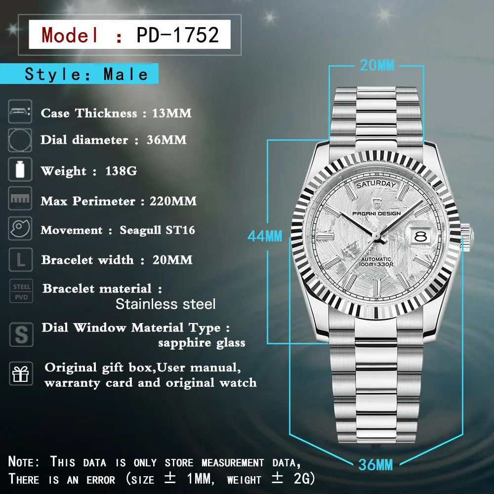 Pagani Design Daydate Automatic Men's Watch