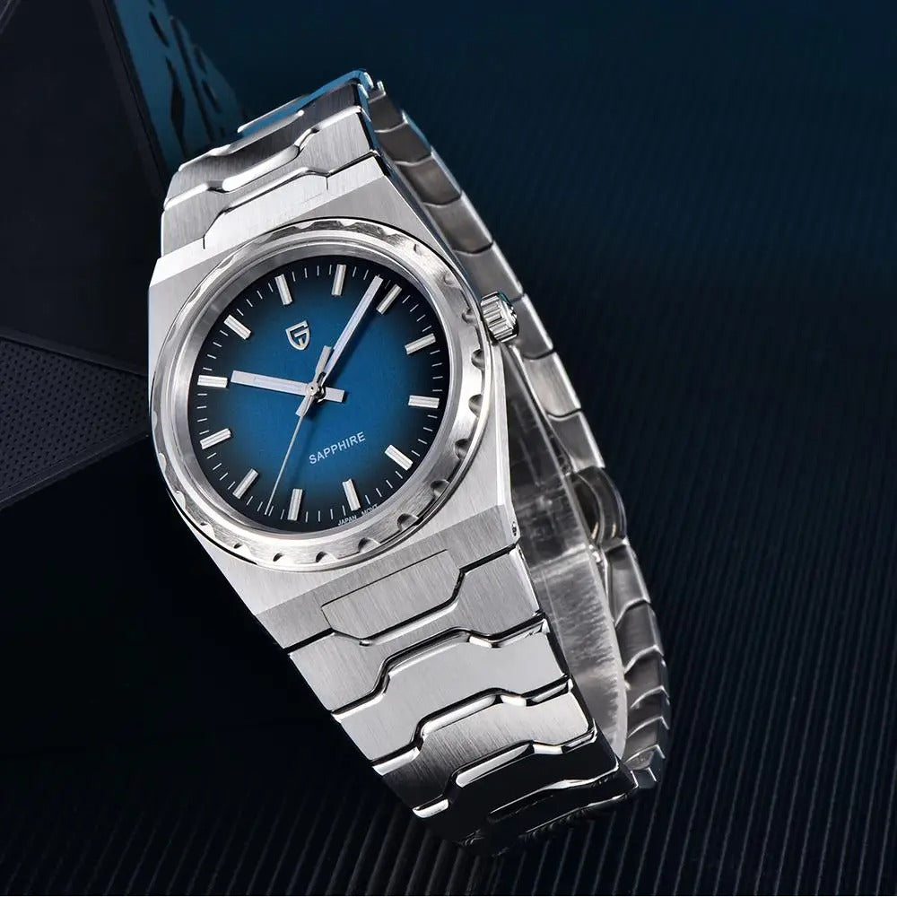 Pagani Design Blue Dial Sapphire Crystal 37MM, Seiko VJ21 Quartz Movement