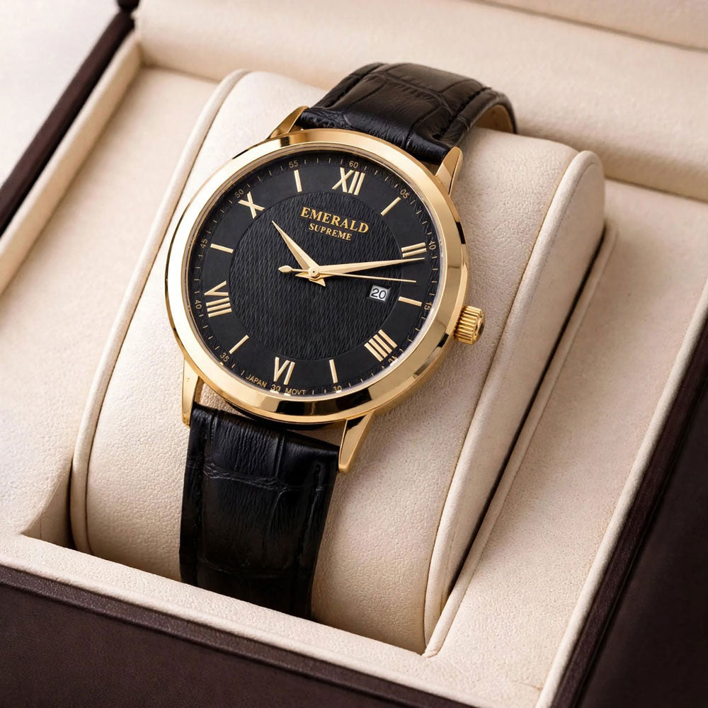 Emerald Classic Dream ES-2027 Black Dial Gold-Tone Men's Watch Secondary image