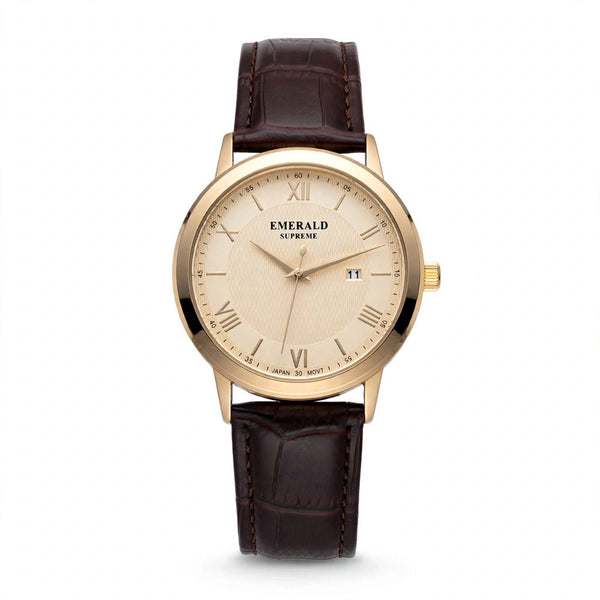 Emerald Classic Nectar-ES-9003 Gold Dial Gold-Tone Men's Watch