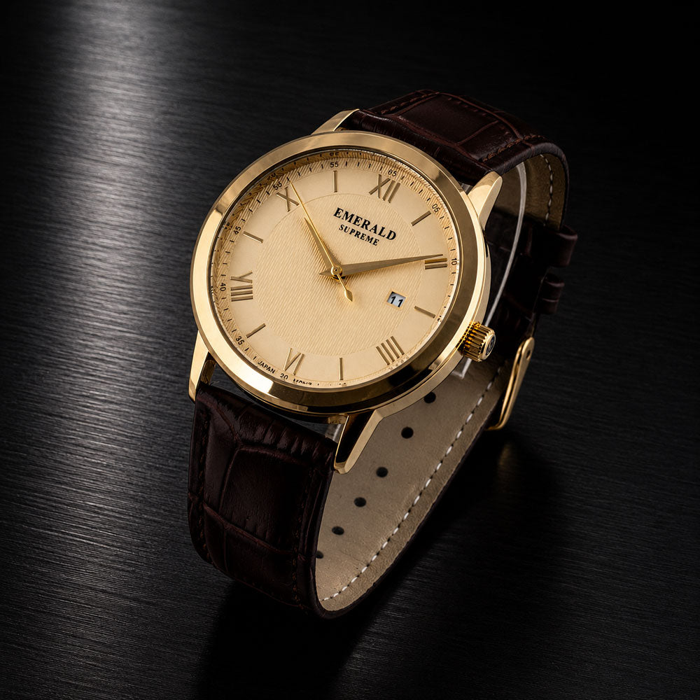 Emerald Classic Nectar-ES-9003 Gold Dial Gold-Tone Men's Watch