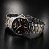 Emerald Edge ES-9008 Black Dial Two-Tone Bracelet Men's Watch