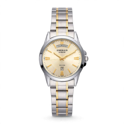 Emerald Edge ES-9006 Champagne Dial Two-Tone Bracelet Men's Watch