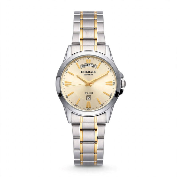 Emerald Edge ES-9006 Champagne Dial Two-Tone Bracelet Men's Watch
