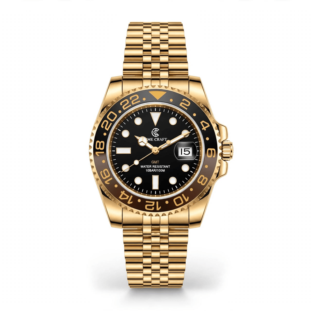 Time Craft GMT Master ii Tc-1635 Black Dial Golden chain Secondary image