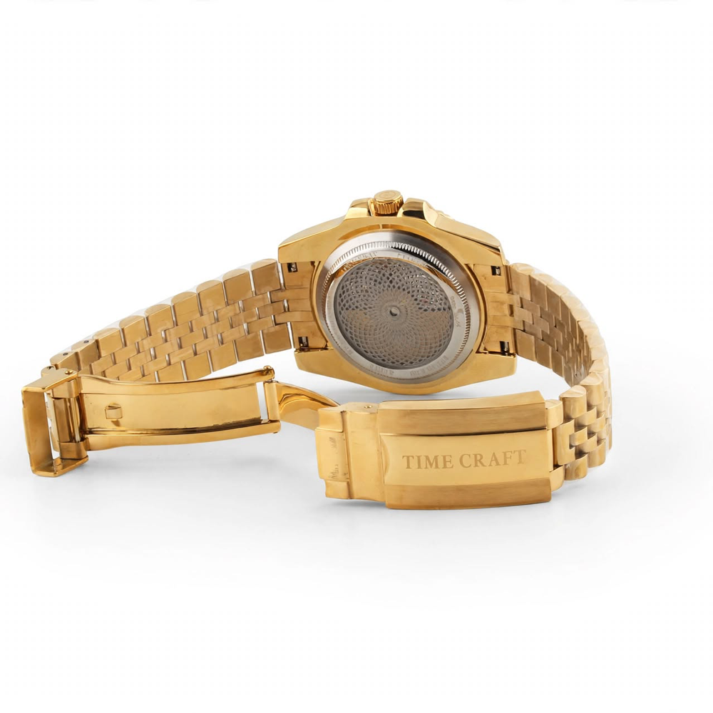 Time Craft GMT Master ii Tc-1635 Black Dial Golden chain