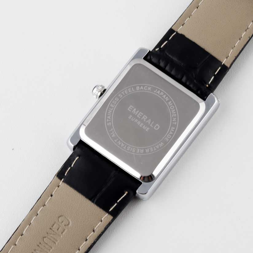 Emerald Tank Solo ES-2026 White Dial Black Men's Watch