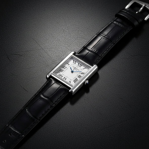 Emerald Tank Solo ES-2026 White Dial Black Men's Watch