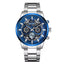 MEGIR 2220 blue Basel Silver Chain chronograph watch