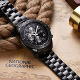 MEGIR M2030 Black dial black chain chronograph