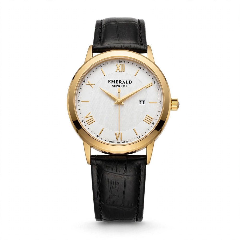 Emerald Classic ES-9009-White Dial Gold-Tone Men's Watch Secondary image