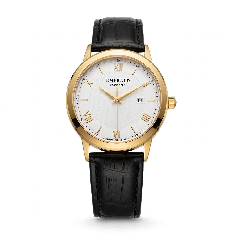 Emerald Classic ES-9009-White Dial Gold-Tone Men's Watch Main image