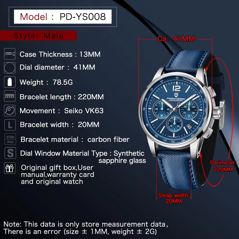 Pagani Design YS008S Multi-Function Men's Watch