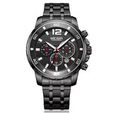 MEGIR  MG2068 Black dial Black chain Chronograph