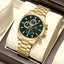 Time Craft TC-1613GG Chronograph green Dial Gold Chain Watch