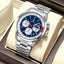 Time Craft TC-1615-BB Chronograph blue Dial silver Chain Watch
