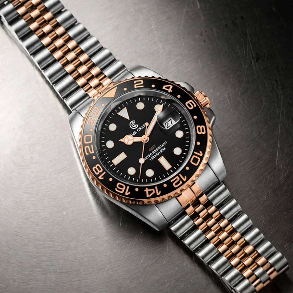 Time Craft GMT Master ii Tc-1637RB Black Dial Jubilee chain - Emerald Watches