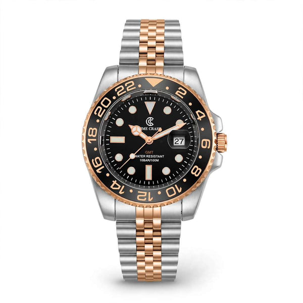Time Craft GMT Master ii Tc-1637RB Black Dial Jubilee chain - Emerald Watches