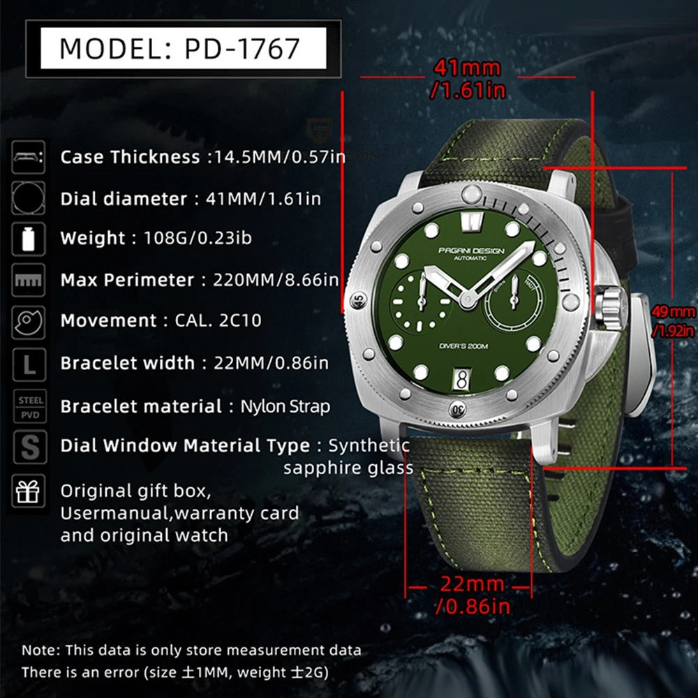 Pagani Design Automatic Mechanical men's Watch