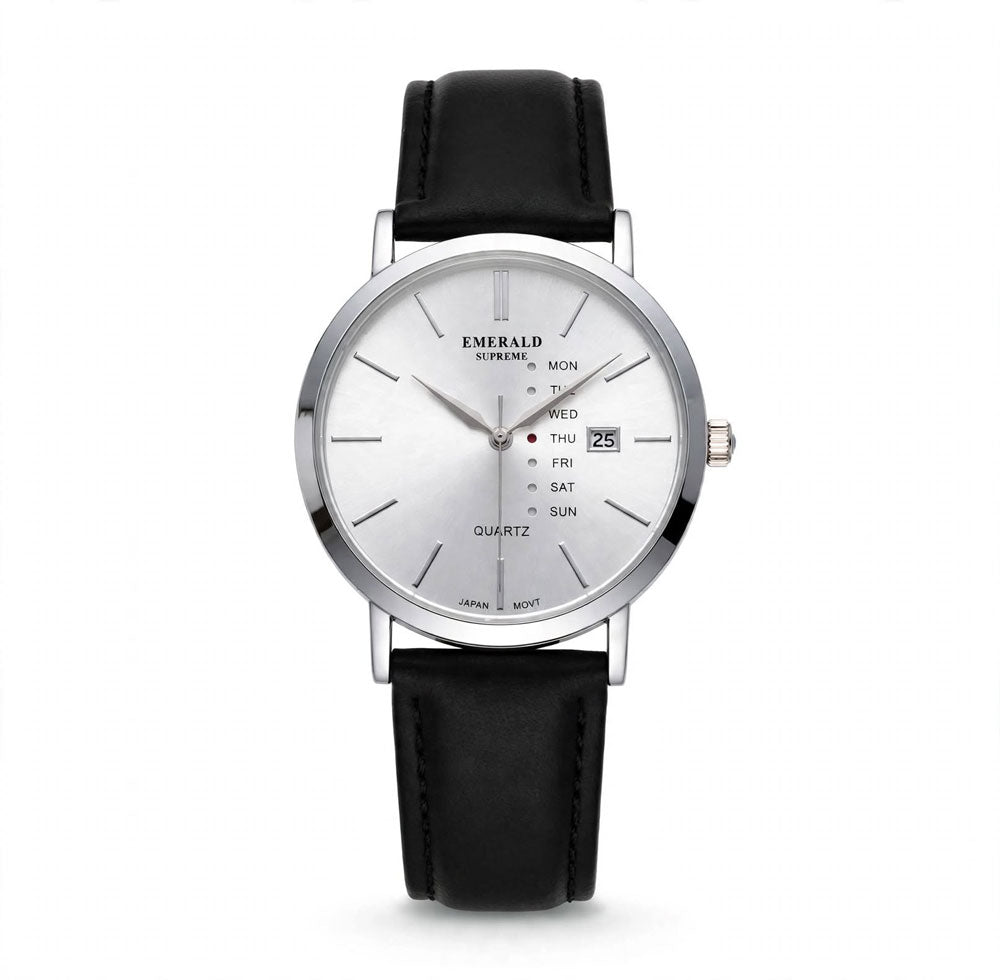 Emerald Heritage Edition ES-9114 White Dial Black Leather Men's Watch Main image