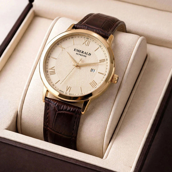 Emerald Classic Nectar-ES-9003 Gold Dial Gold-Tone Men's Watch