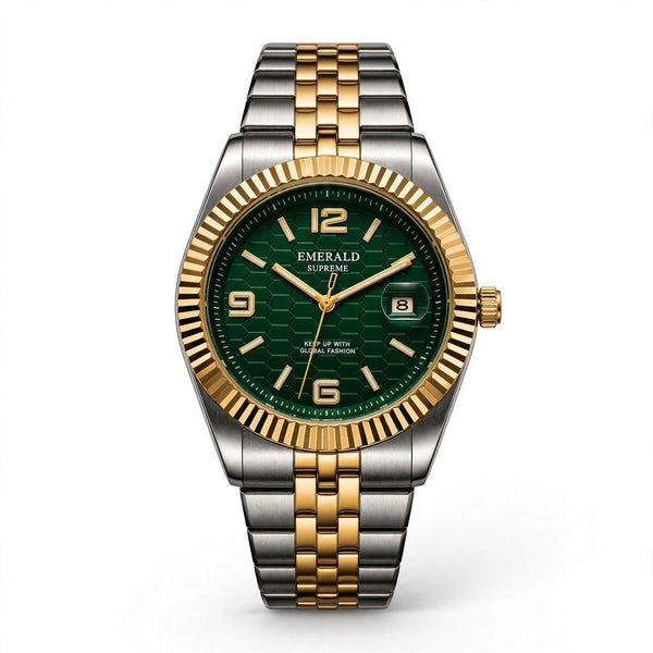 Emerald Land-Dweller ES-10189 Green Dial Two tone  Bracelet Men's Watch