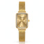 Sunlifex Women's Vintage Square Watch – Gold Mesh Strap