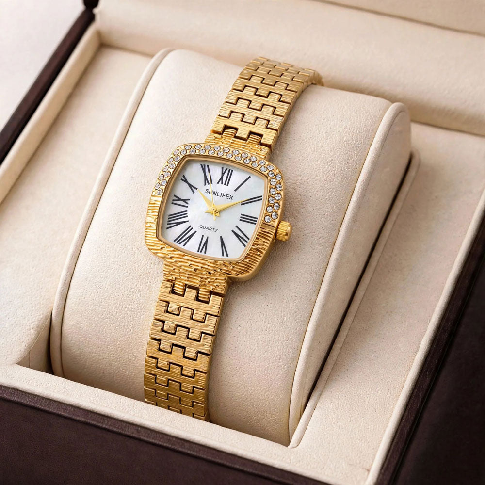 SUNLIFEX Vintage Square Quartz Watch for Women