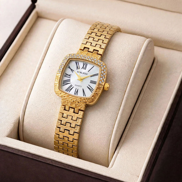 SUNLIFEX Vintage Square Quartz Watch for Women