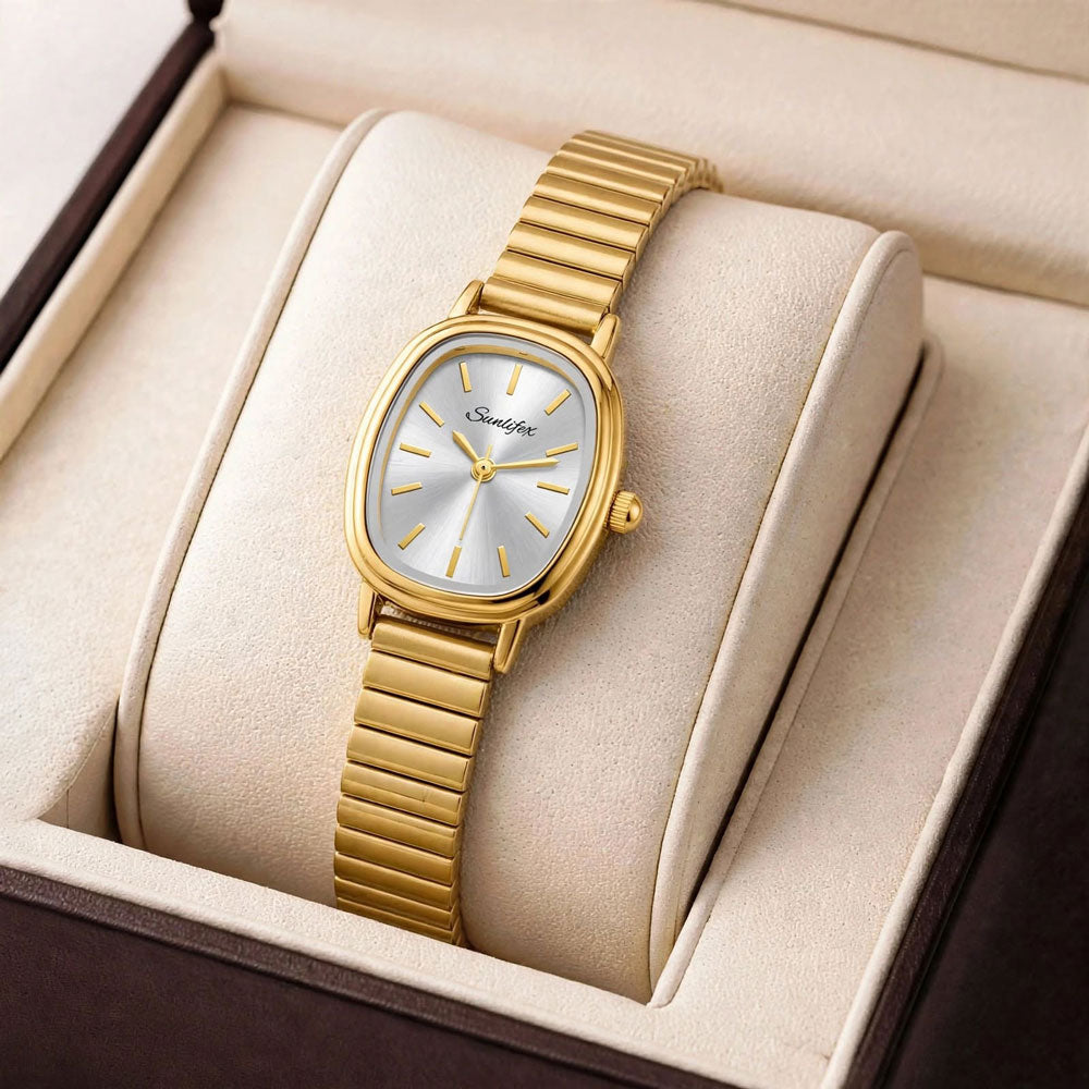 SUNLIFEX Women's Gold Oval Watch for Women Secondary image