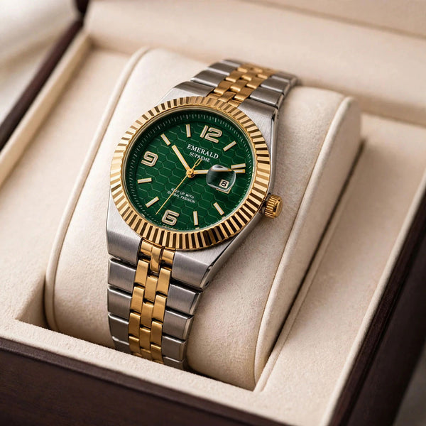 Emerald Land-Dweller ES-10189 Green Dial Two tone  Bracelet Men's Watch