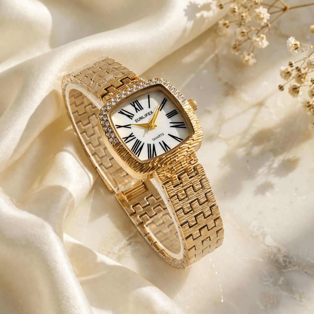 SUNLIFEX Vintage Square Quartz Watch for Women