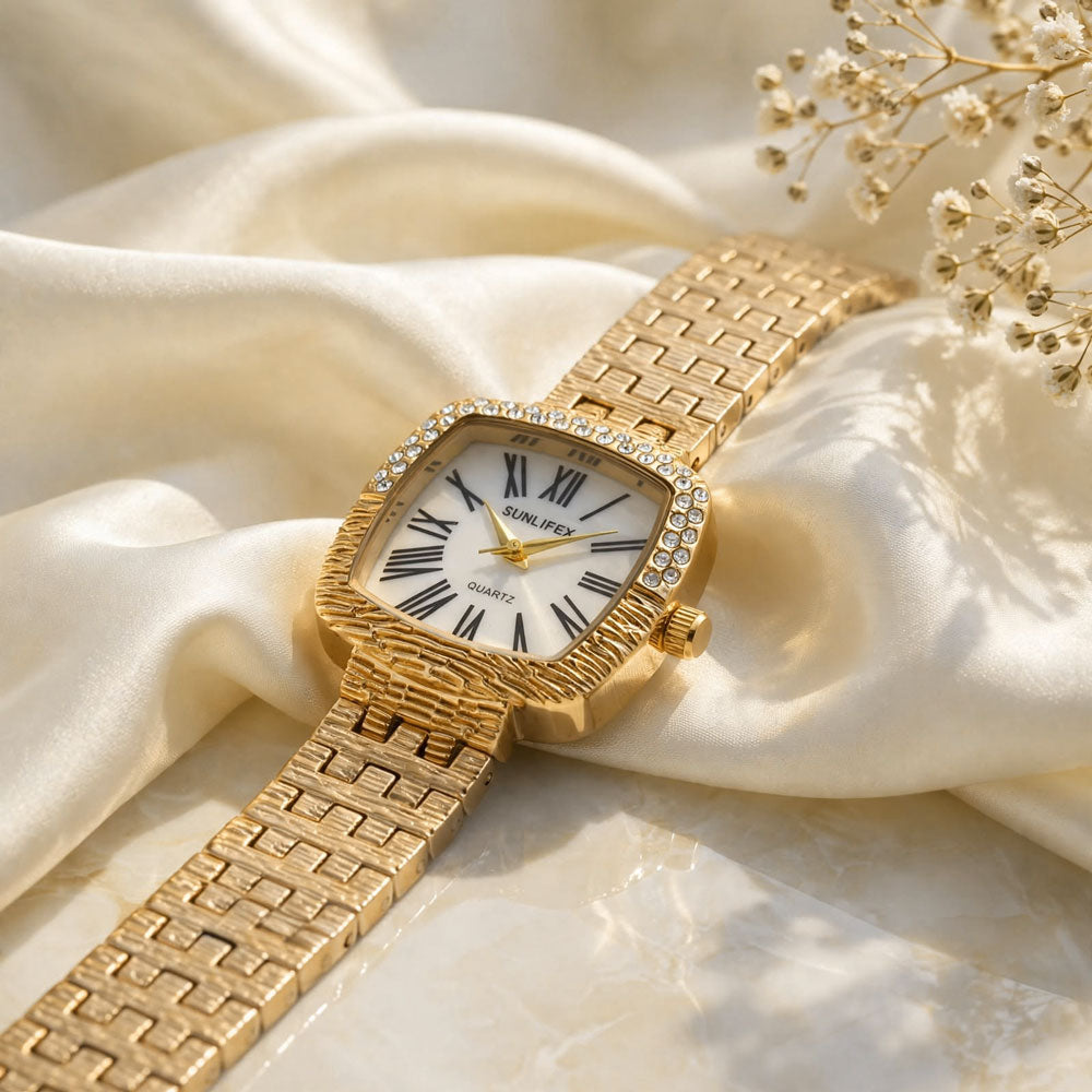 SUNLIFEX Vintage Square Quartz Watch for Women