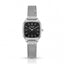 Sunlifex Women's Vintage Square Watch – Black-dial Silver Mesh Strap